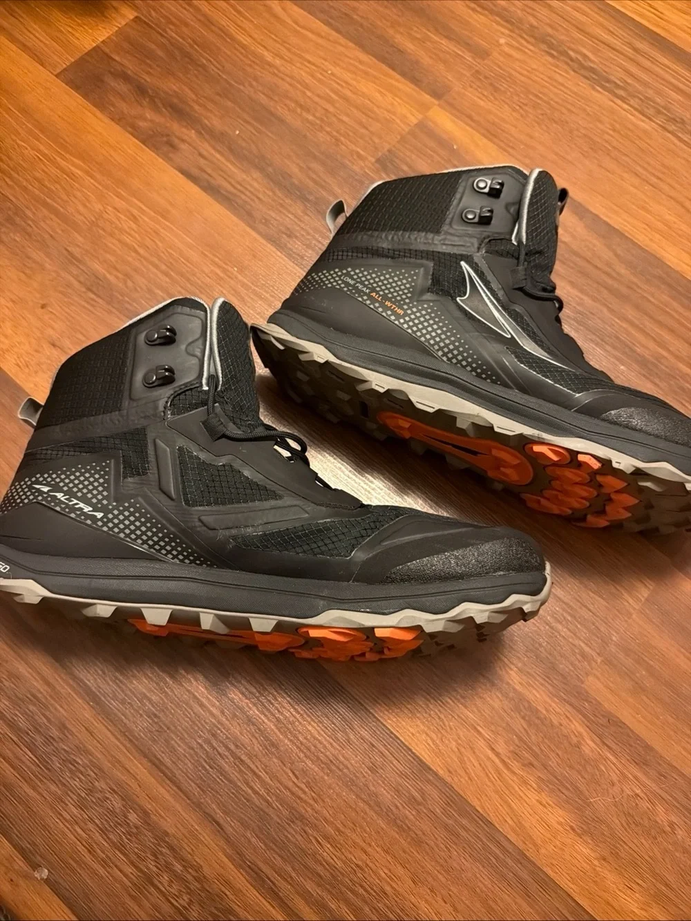 Altra Black and Gray Men's Trail Boot with Orange Accents